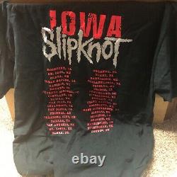 Original SLIPKNOT Iowa Tour T-Shirt 2001 Size XL Excellent Condition Heavy Metal