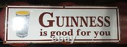 Original Vintage Enamel Guinness Sign 3ft x 1ft in excellent used condition