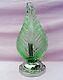 Period Art Deco Green Glass Leaf Table Lamp On Chrome Base Perfect Condition