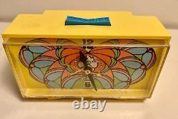Peter Max GE Alarm Clock Yellow Butterfly Excellent Condition