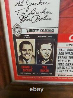 RARE 1960-1961 UC Cincinnati Bearcats Basketball Nat'l Champions Poster Signed