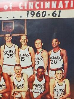 RARE 1960-1961 UC Cincinnati Bearcats Basketball Nat'l Champions Poster Signed