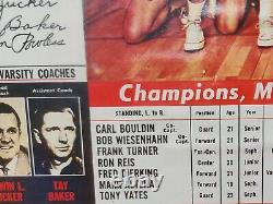 RARE 1960-1961 UC Cincinnati Bearcats Basketball Nat'l Champions Poster Signed