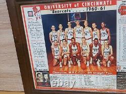 RARE 1960-1961 UC Cincinnati Bearcats Basketball Nat'l Champions Poster Signed