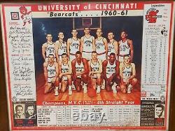 RARE 1960-1961 UC Cincinnati Bearcats Basketball Nat'l Champions Poster Signed