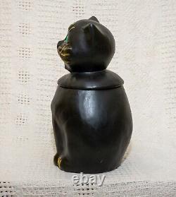 RARE Vintage McCoy COALBY Black Cat Cookie Jar 1967 Excellent Condition