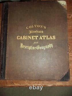 Rare Complete J. H. Colton's 1859 FOLIO Cabinet Atlas Excellent Condition