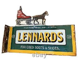 Rare Lennards Boots and Shoes Enamel Sign In Excellent Condition