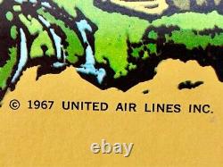 Rare Original Vintage Poster UNITED AIRLINES HAWAII 1967 Excellent condition