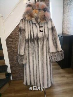 Real, original SAGA exclusive mink cross fur, excellent conditions, hooded