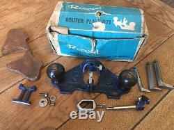 Record 071 Router Plane 3 Cutters Box Fence Excellent Original Condition