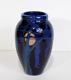 Richard Savata Black Harvest Moon Art Glass Vase Excellent Condition Free Ship