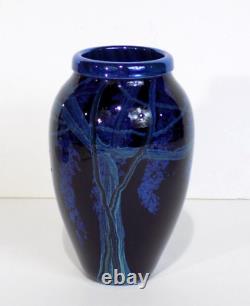 Richard Savata Black Harvest Moon Art Glass Vase Excellent Condition Free Ship