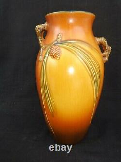 Roseville Large Brown Pinecone Vase 806-12 Excellent Mold And Condition