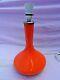 Superb 1970's Orange Glass Table Lamp Rewired Gwo Excellent Condition 15 Tall