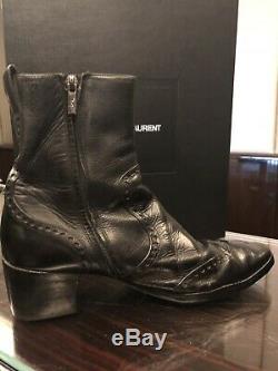 Saint Laurent Leather Boots, Excellent Condition in original box, sleeves, tags