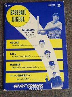Scarce June 1951 Baseball Digest Mickey Mantle First Cover, Very Nice Condition