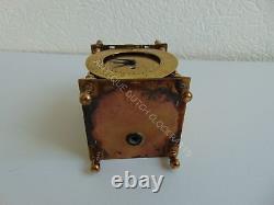 Small English Brass Time Only Clock Marked Smiths Excellent Running Condition