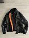 Superdry Leather Aviator Bomber Jacket Black Medium Excellent Condition Rrp £299