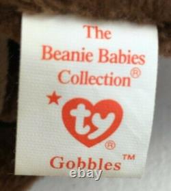 TY Beanie Baby Rare Retired Original Excellent Condition 1996 Gobbles Turkey