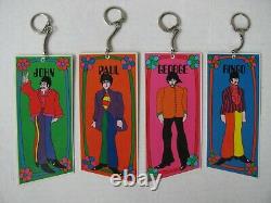 The Beatles Set Of Four Yellow Submarine Key Chains 1968 Excellent Condition