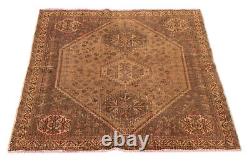 Traditional Vintage Hand-Knotted Carpet 3'10 x 5'3 Wool Area Rug