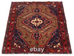 Traditional Vintage Hand-Knotted Carpet 3'7 x 4'11 Wool Area Rug