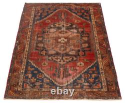 Traditional Vintage Hand-Knotted Carpet 4'0 x 6'11 Wool Area Rug