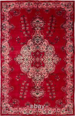 Traditional Vintage Hand-Knotted Carpet 6'4 x 10'0 Wool Area Rug