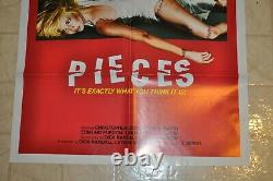 VINTAGE MOVIE POSTER Pieces One Sheet 27X41 Slasher H0rror Excellent Condition