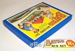 VINTAGE, ORIGINAL 1959 BAYKO BUILDING SET No. 0 BOXED, IN EXCELLENT CONDITION