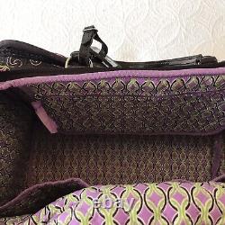 Vera Bradley Purple Punch 17 Rolling Tote Carry On Luggage- Excellent Condition