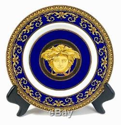 Versace Rosenthal Medusa Blue Round Bread Plate EXCELLENT CONDITION