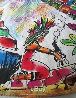 Vintage 1950s Handpainted Aztec Mexican Full Circle Skirt Excellent Condition
