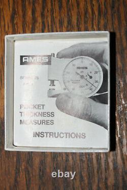 Vintage AMES pocket thickness gauge excellent condition original box