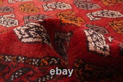 Vintage Bordered Hand-Knotted Carpet 3'6 x 6'6 Traditional Wool Rug