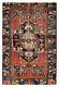 Vintage Bordered Hand-knotted Carpet 4'0 X 6'2 Traditional Wool Rug