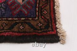 Vintage Bordered Hand-Knotted Carpet 4'3 x 6'4 Traditional Wool Rug