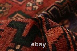 Vintage Bordered Hand-Knotted Carpet 4'4 x 8'1 Traditional Wool Rug