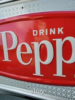 Vintage Dr Pepper Metal Sign In Excellent Original Condition