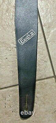 Vintage Earth III Leather Guitar Strap Black Original Excellent Plus Condition