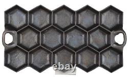 Vintage G. F. Filley No 2 Cast Iron Hexagon Gem Pan Excellent Restored Condition