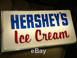 Vintage HERSHEY'S Ice Cream Lighted Sign in Excellent Condition, by DUALITE