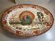 Vintage Huge Turkey Platter Hand Tinted Or Painted 20 X 15 Excellent Condition