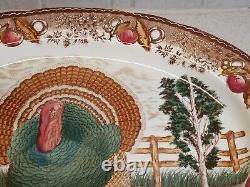 Vintage HUGE Turkey Platter Hand Tinted or Painted 20 x 15 EXCELLENT Condition