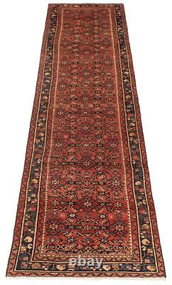 Vintage Hand-Knotted Area Rug 2'8 x 12'2 Traditional Wool Carpet