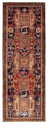 Vintage Hand-Knotted Area Rug 3'10 x 10'7 Traditional Wool Carpet
