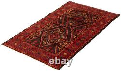 Vintage Hand-Knotted Area Rug 3'11 x 6'3 Traditional Wool Carpet