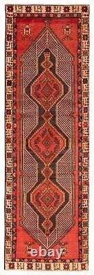 Vintage Hand-Knotted Area Rug 3'1 x 9'9 Traditional Wool Carpet