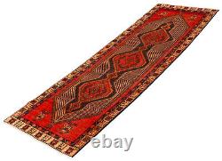 Vintage Hand-Knotted Area Rug 3'1 x 9'9 Traditional Wool Carpet